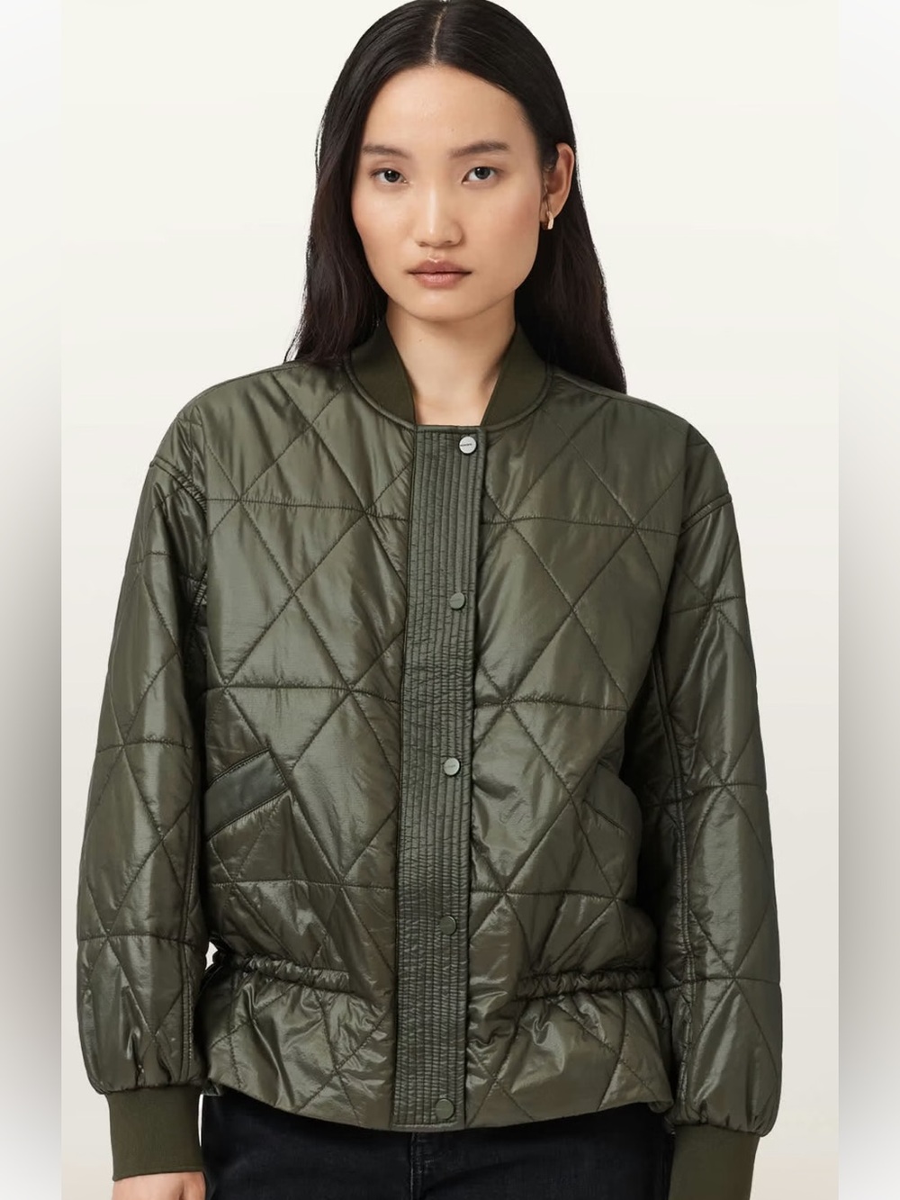 All Saints Alii Quilted Bomber Jacket - Lightweight Women's Coat